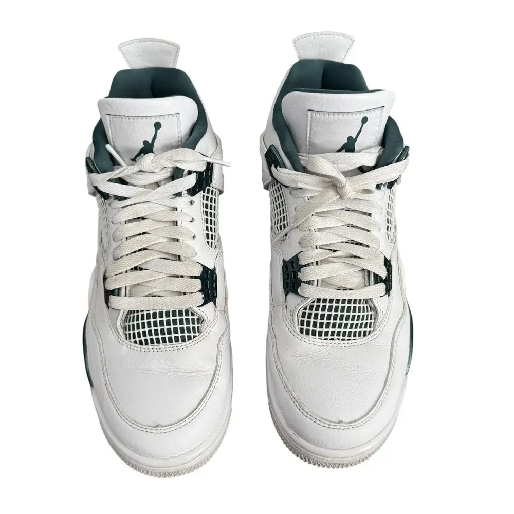 Air Jordan 4 Retro Shoes Mens Size 8 White Oxidized Green FQ8138-103 Sneakers